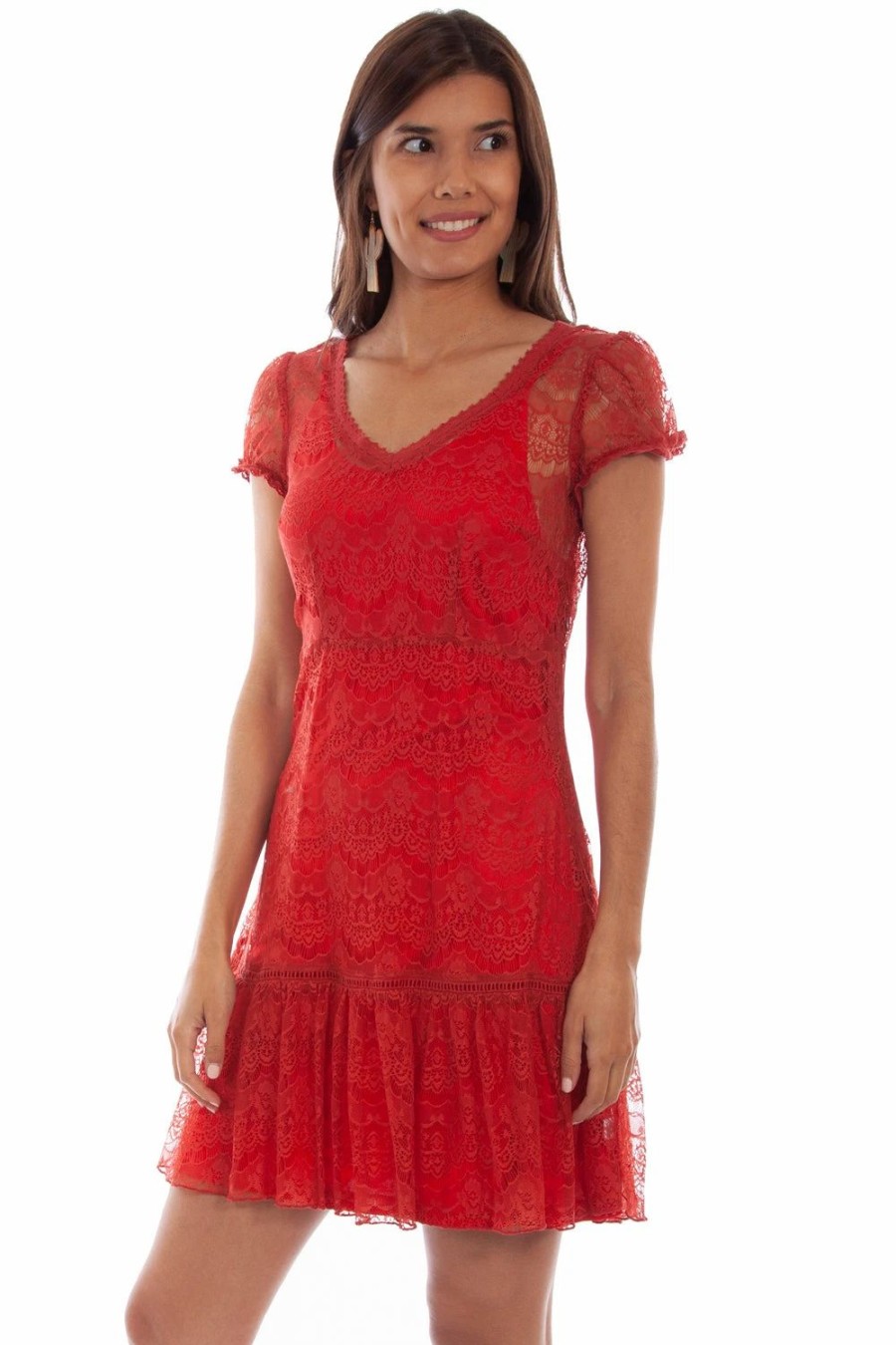 Dresses * | Scully Womens Sunset Nylon Lace S/S Dress