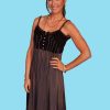 Dresses * | Scully Womens Black 100% Cotton Empire S/L Dress