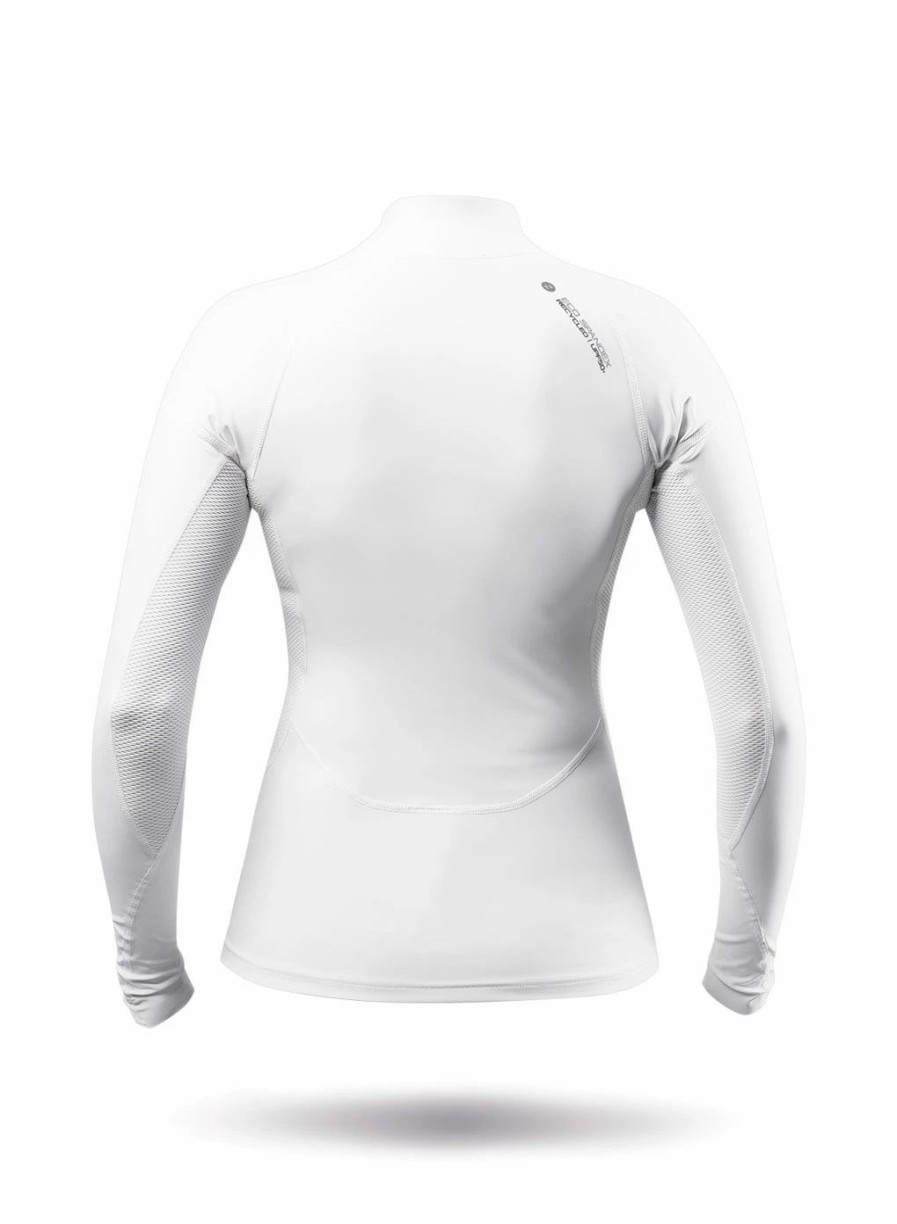 Technical Tops * | Womens White Eco Spandex Long Sleeve Top