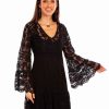 Dresses * | Scully Womens Black Cotton Blend 2-Piece Lace L/S Dress