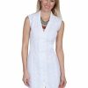 Dresses * | Scully Womens White 100% Cotton Floral Vine S/L Dress