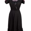 Dresses * | Scully Womens Black 100% Cotton Solid Eyelet S/S Dress