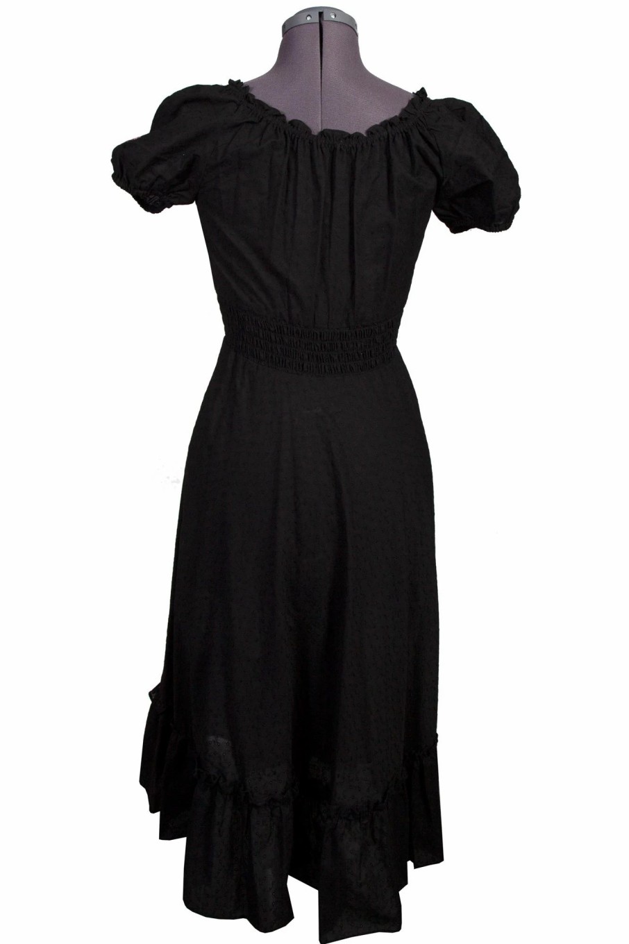 Dresses * | Scully Womens Black 100% Cotton Solid Eyelet S/S Dress