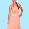 Dresses * | Scully Womens Peach 100% Cotton Tube Top S/L Dress