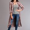 Dresses * | Stetson Womens Wine Rayon/Nylon Gaucho Plaid 3/4 Sleeve Dress