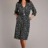 Dresses * | Stetson Womens Black Rayon/Nylon Southwestern Ditzy L/S Dress