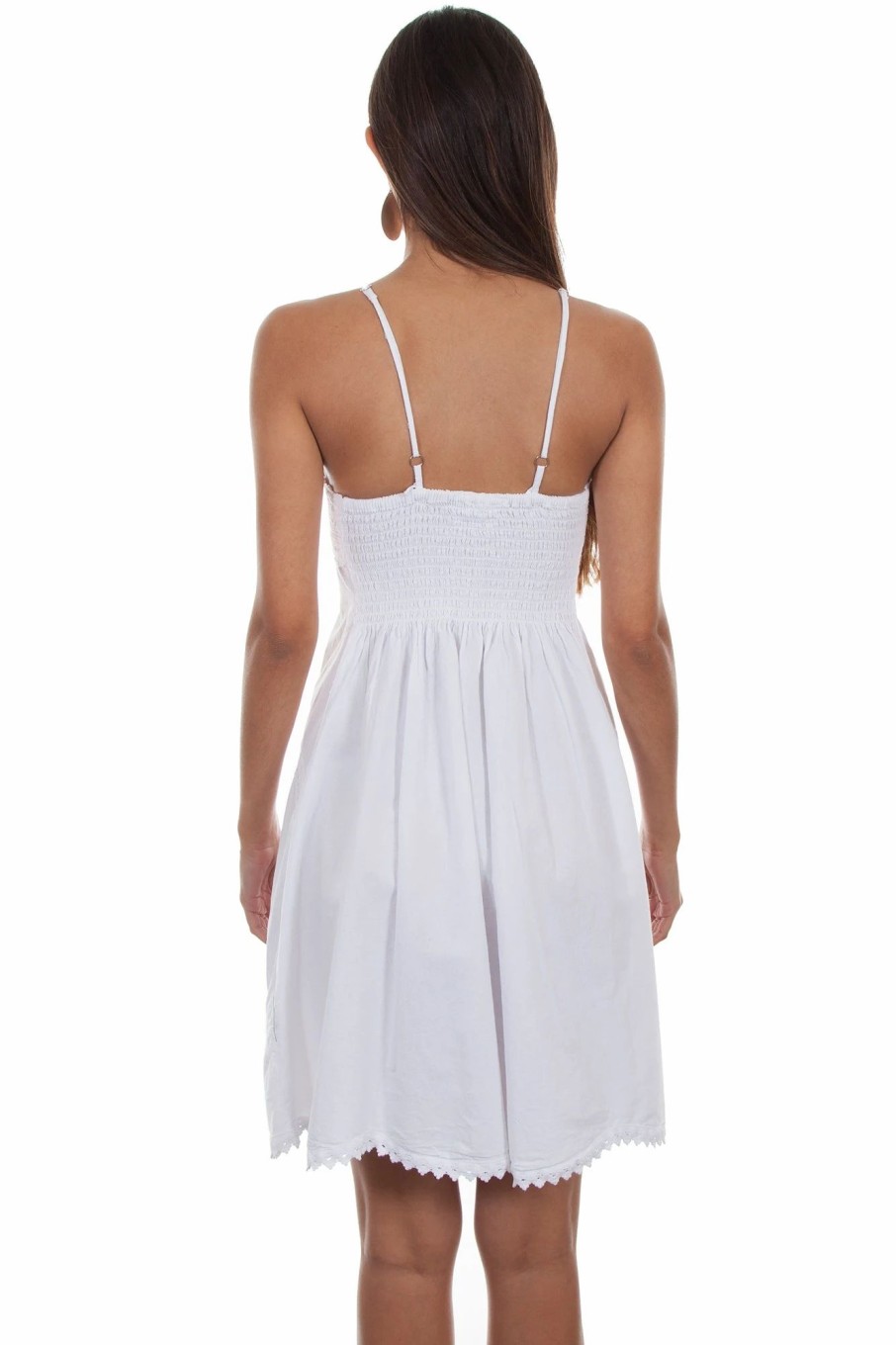 Dresses * | Scully Womens White 100% Cotton Summery S/L Dress