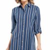 Dresses * | Cowgirl Up Womens Blue/Grey Cotton Blend Navajo Stripe Duster Dress L/S