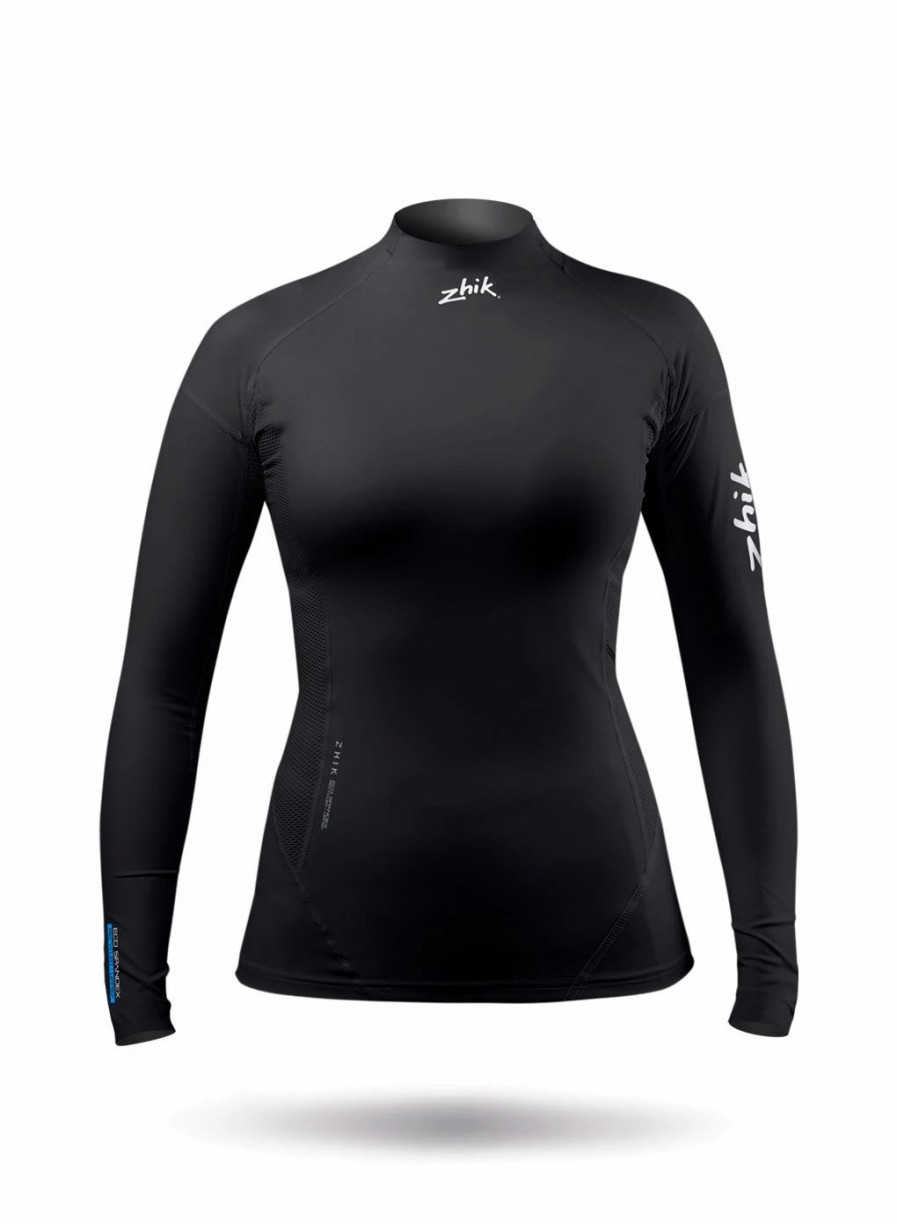 Technical Tops * | Womens Black Eco Spandex Long Sleeve Top