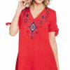 Dresses * | Cowgirl Up Womens Coral Red Polyester Southwest Dress S/S