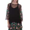 Dresses * | Scully Womens Black 100% Viscose Colorful 2-Piece S/S Dress