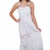 Dresses * | Scully Womens White 100% Cotton Front Pocket S/L Dress