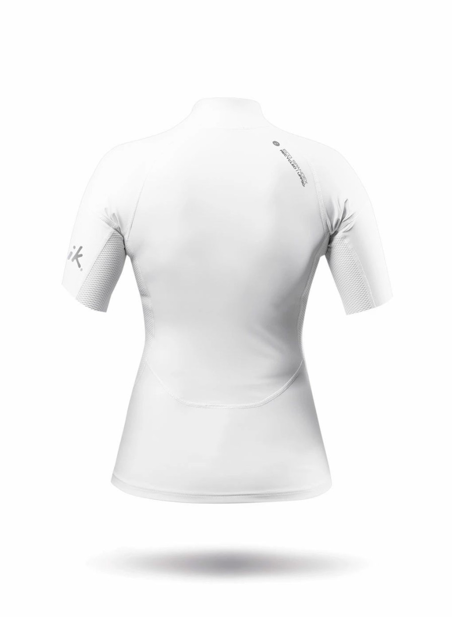 Technical Tops * | Womens White Eco Spandex Short Sleeve Top