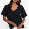 Tees & Tanks * | Organic Cotton Drop Shoulder Tee Black Beauty