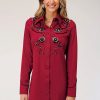 Dresses * | Roper Womens Red Polyester Retro L/S Old West Dress