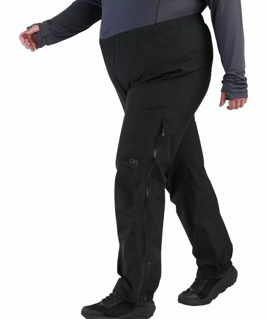 Pants * | Outdoor Research Aspire Goretex Plus Size Rain Shell Pants Black 1X 4X