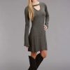 Dresses * | Stetson Womens Grey Rayon Blend Heathered Knit L/S Dress